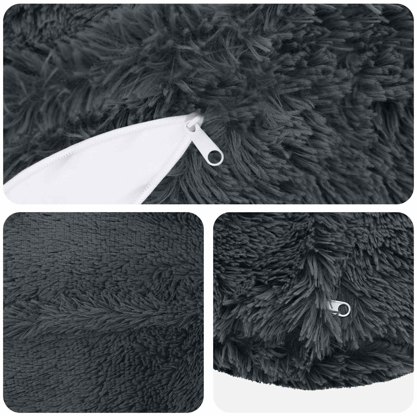 Pude med pude HEERLEN 2 stk. Antracit PV Fleece