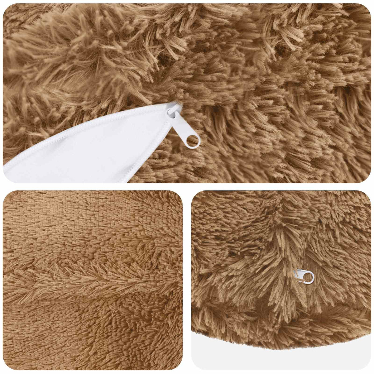 Pude med pude HEERLEN 6 stk. Gråbrun PV Fleece