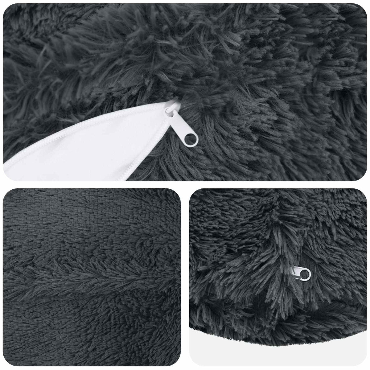 Pude med pude HEERLEN 6 stk. Antracit PV Fleece