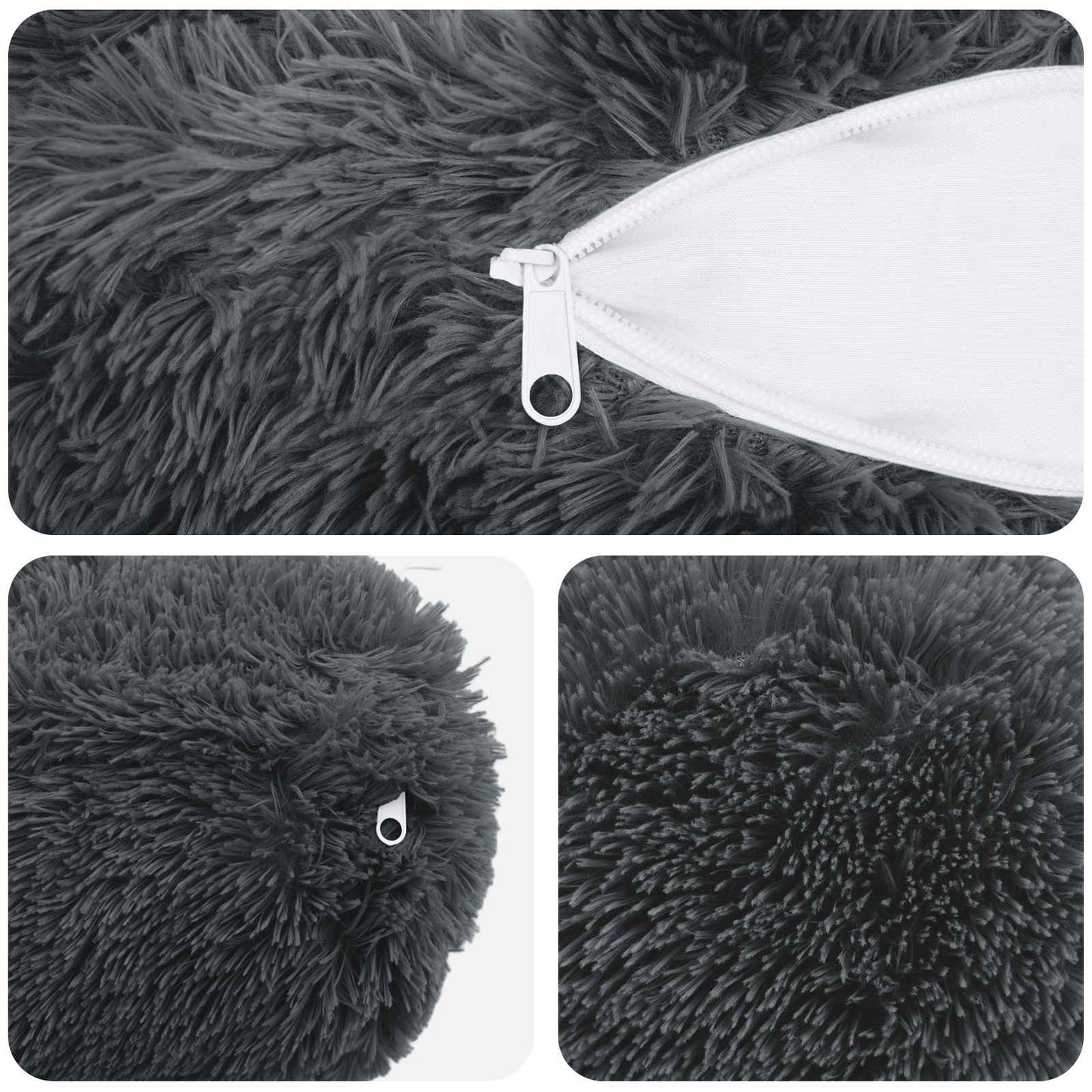 Pude med pude HEERLEN 6 stk. Antracit PV Fleece