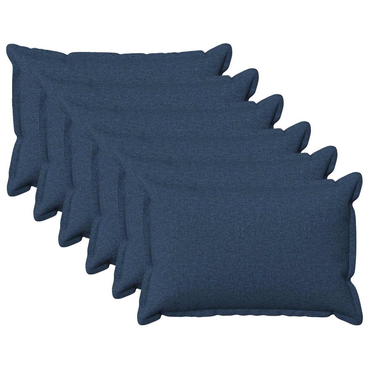 Pude med pude HOUTEN 6 stk. Blå Faux Linned