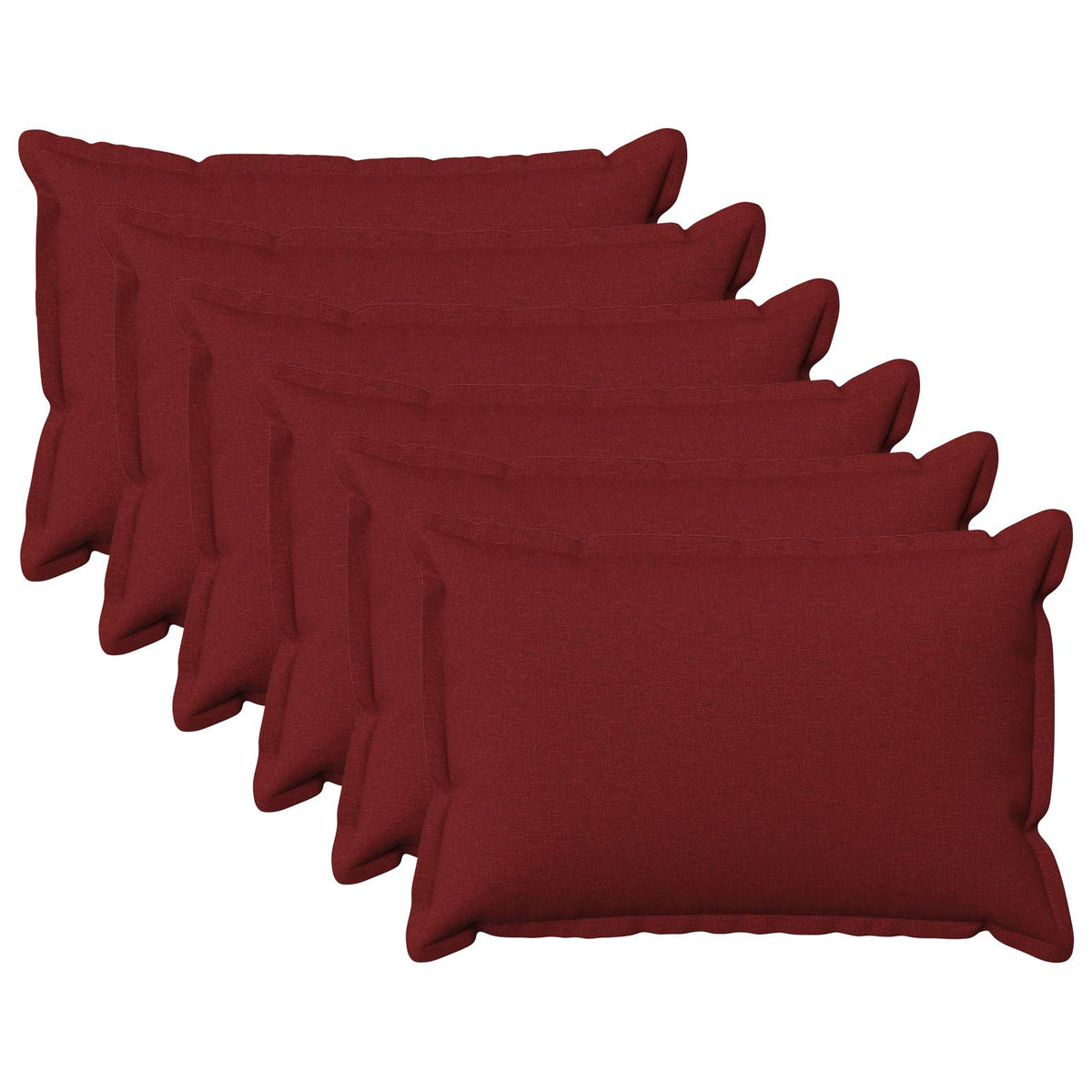 Pude med pude HOUTEN 6 stk. Vinrød Faux Linned