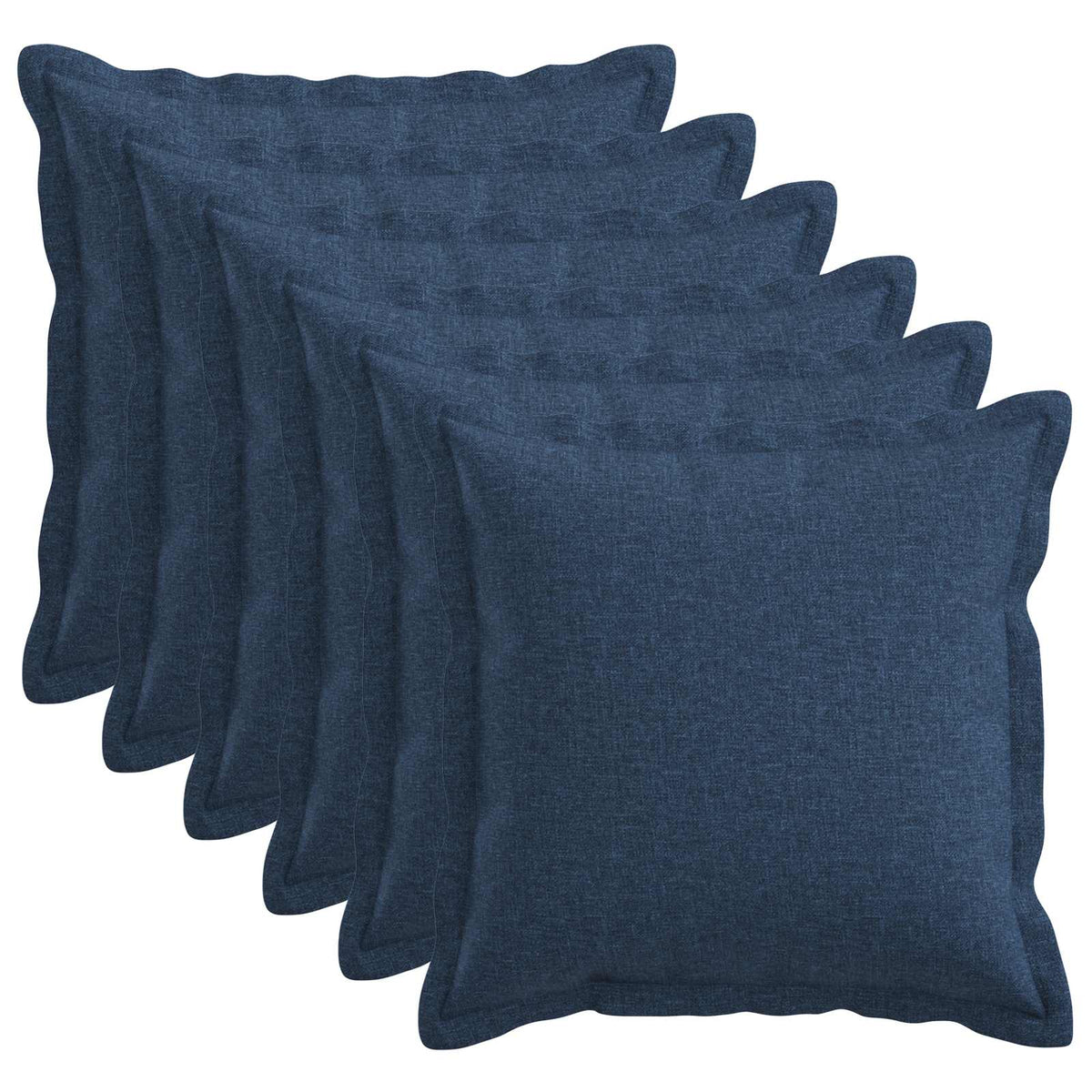 Pude med pude HOUTEN 6 stk. Blå Faux Linned