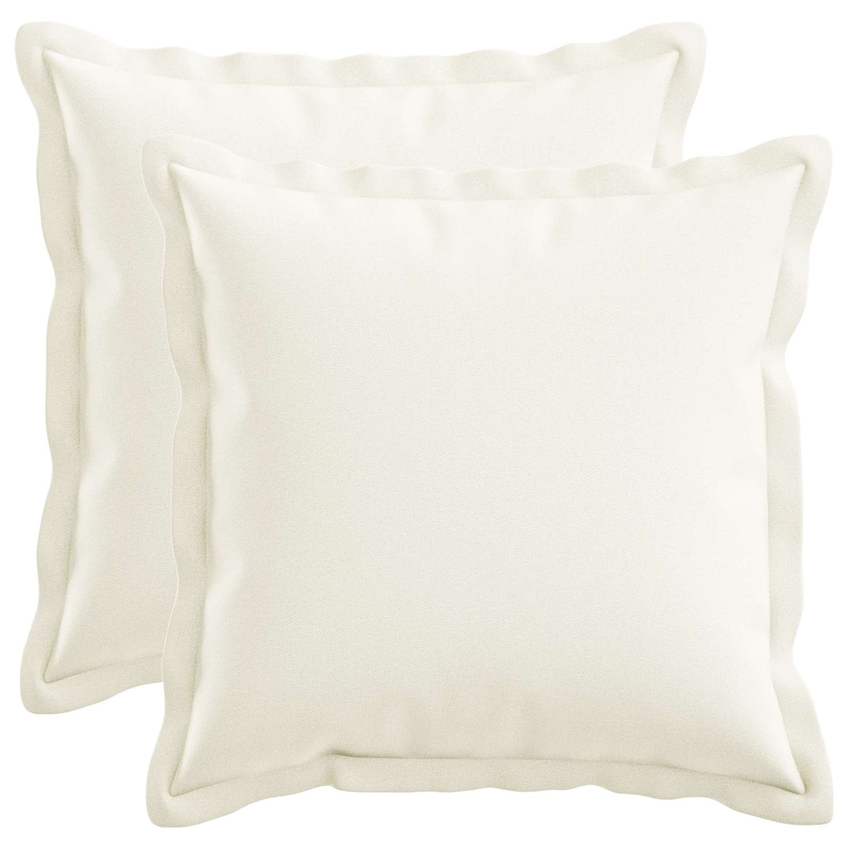 Pude med pude HOUTEN 2 stk. Hvid Faux Linned