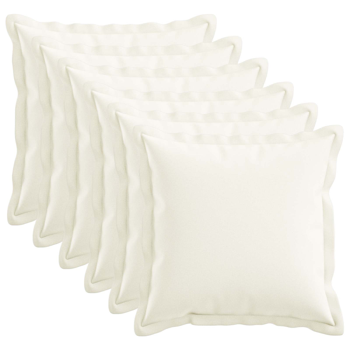 Pude med pude HOUTEN 6 stk. Hvid Faux Linned