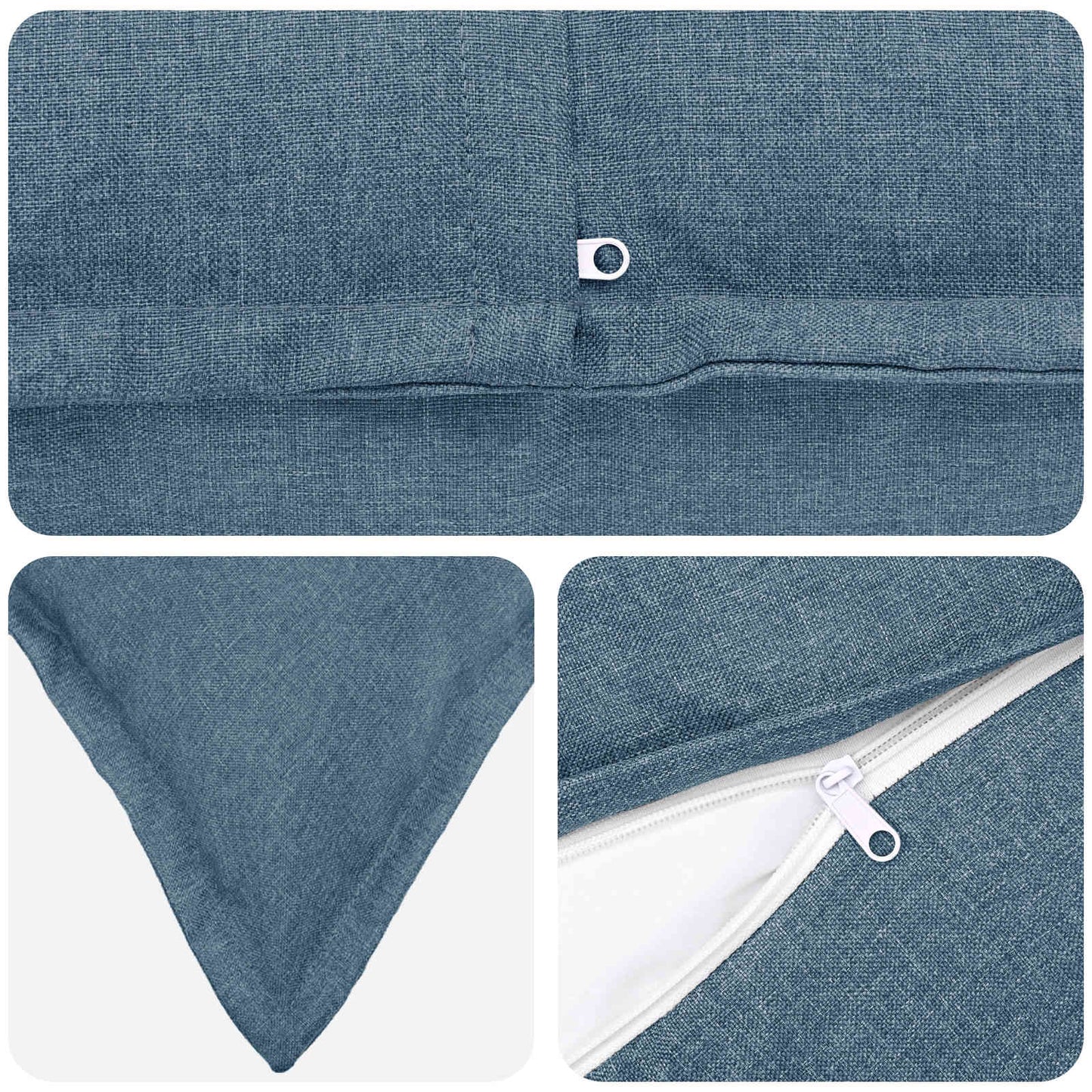 Pude med pude HOUTEN 12 stk. Jeans blå Faux Linned