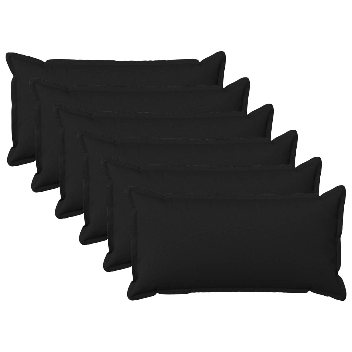 Pude med pude HOUTEN 6 stk. Sort Faux Linned