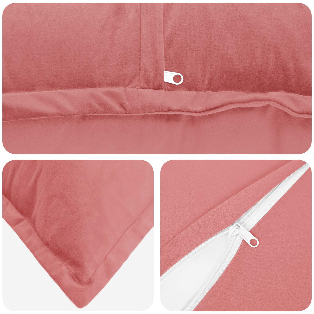 Pude med pude HOUTEN 6 stk. Lyserød Fløjl