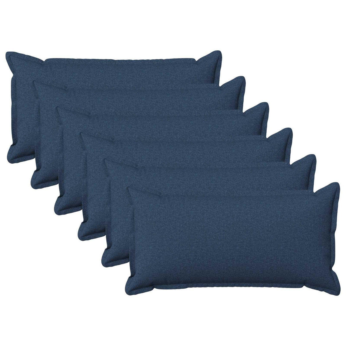 Pude med pude HOUTEN 6 stk. Blå Faux Linned