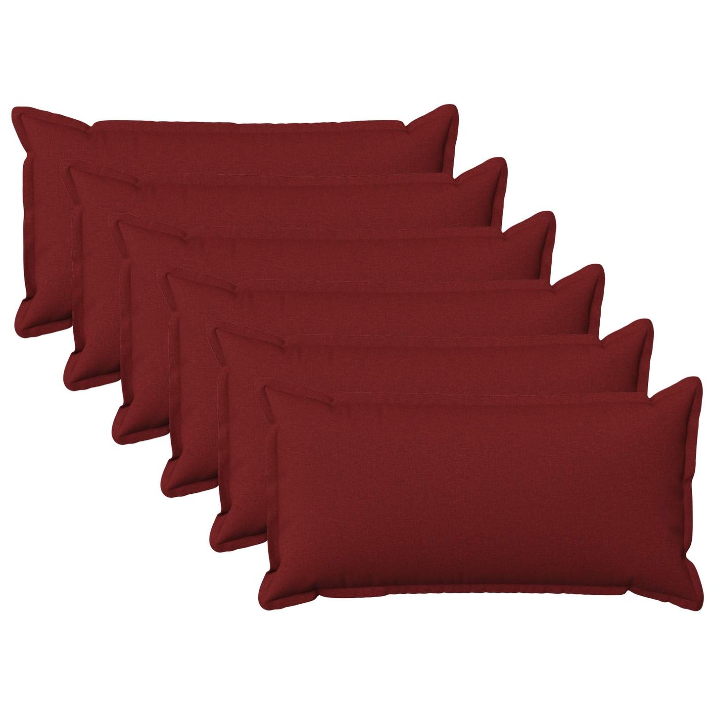 Pude med pude HOUTEN 6 stk. Vinrød Faux Linned