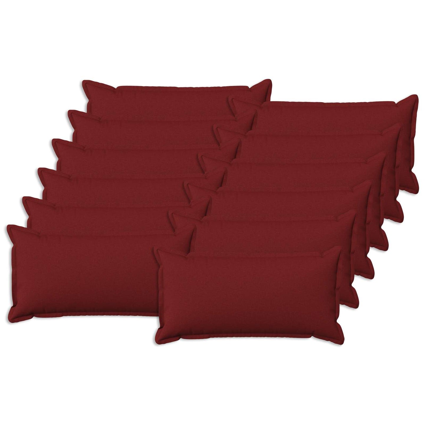 Pude med pude HOUTEN 12 stk. Vinrød Faux Linned