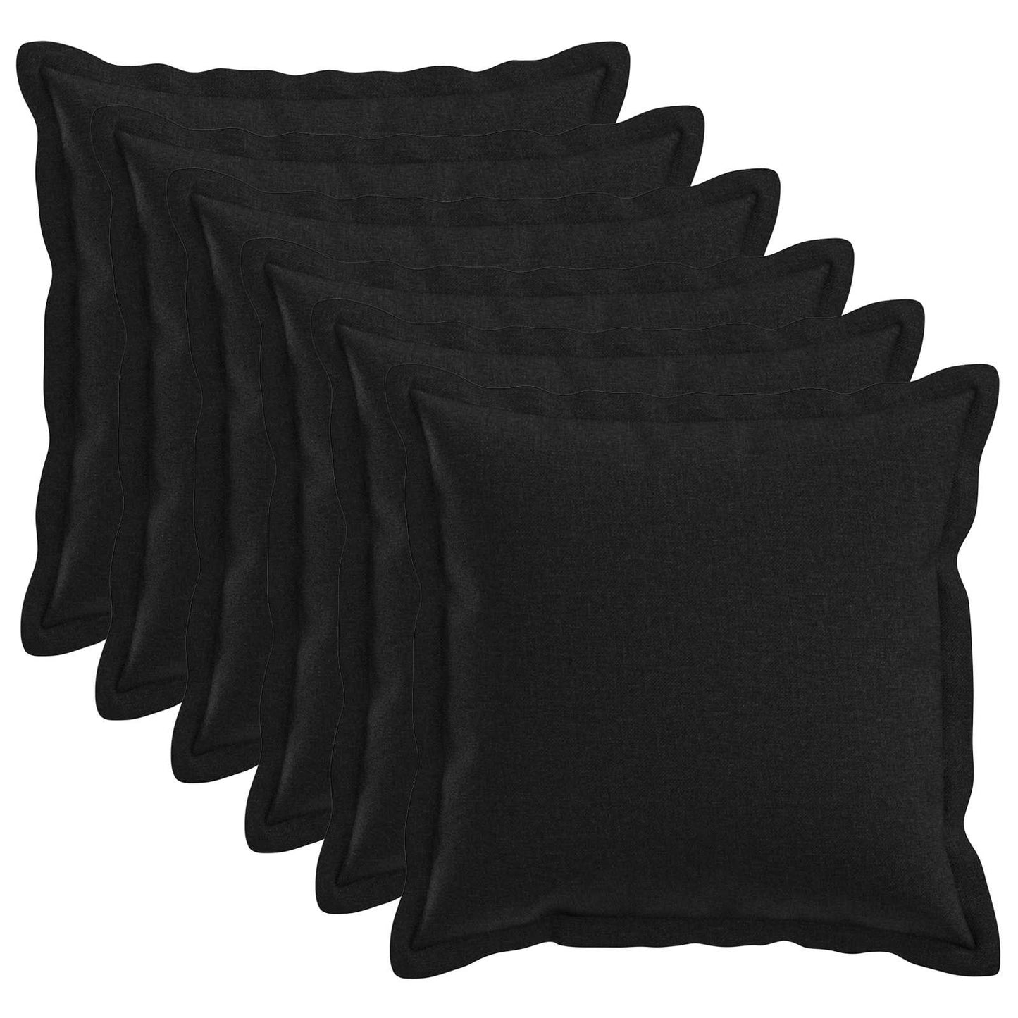 Pude med pude HOUTEN 6 stk. Sort Faux Linned