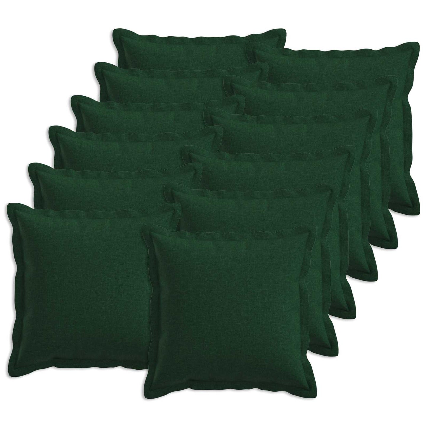 Pude med pude HOUTEN 12 stk. Mørkegrøn Faux Linned