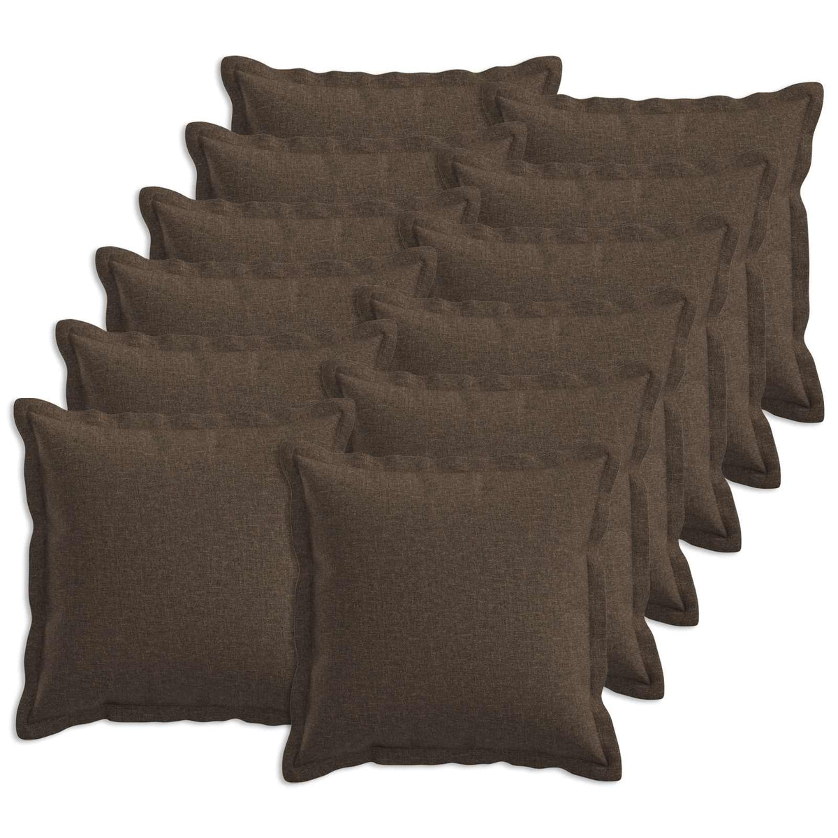 Pude med pude HOUTEN 12 stk. Gråbrun Faux Linned