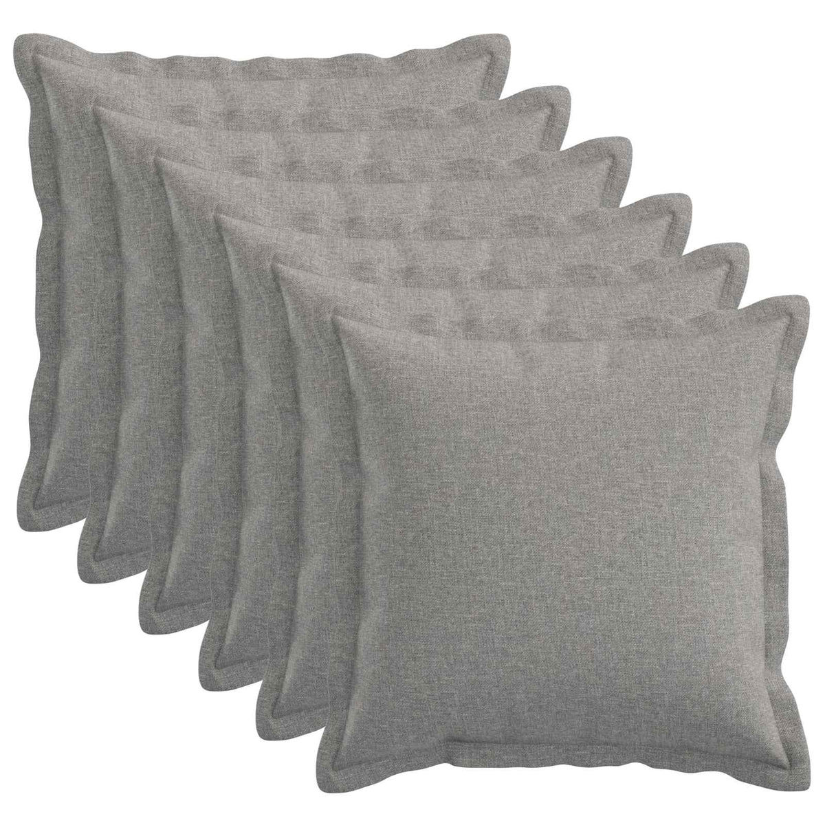 Pude med pude HOUTEN 6 stk. Skygrå Faux Linned