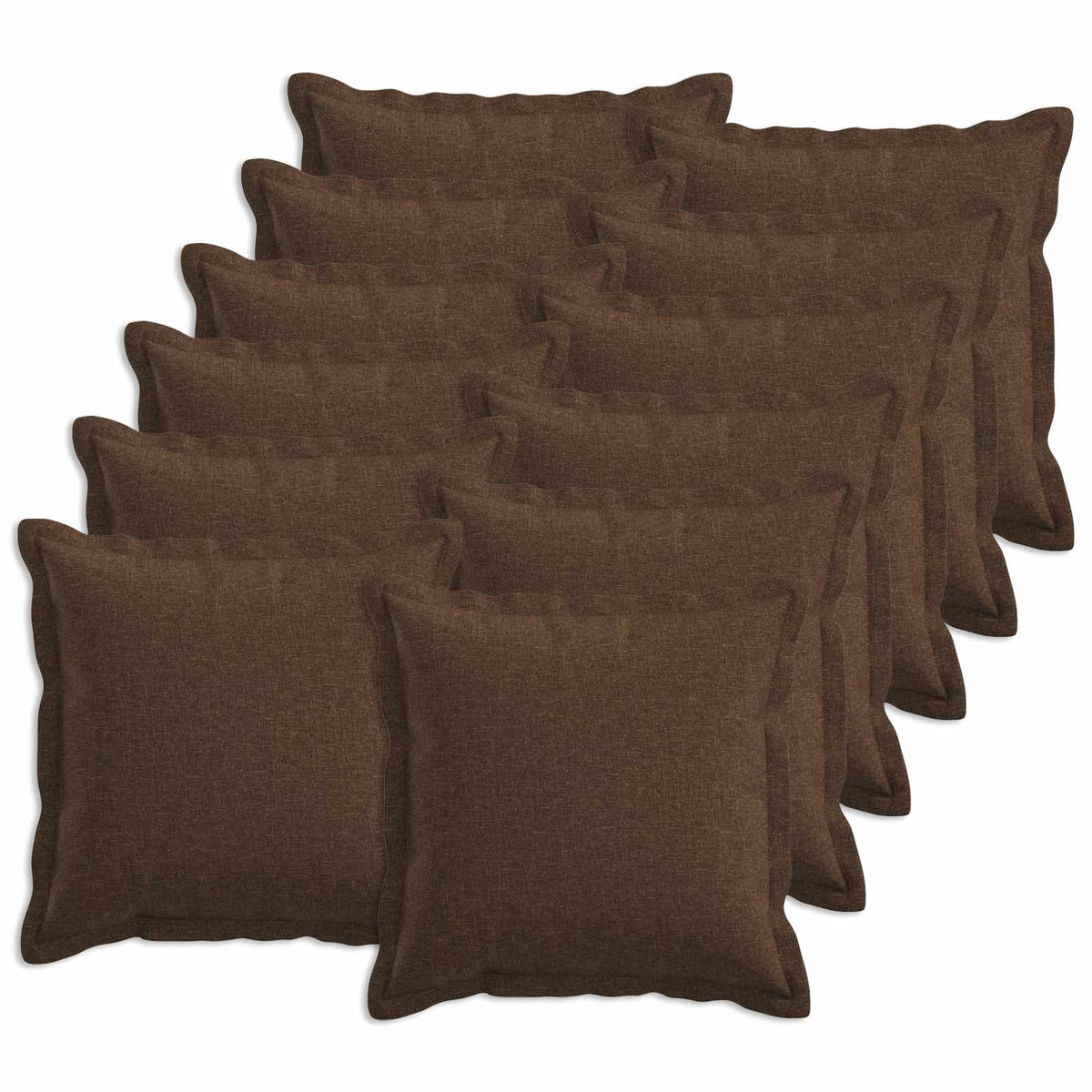 Pude med pude HOUTEN 12 stk. Brun Faux Linned