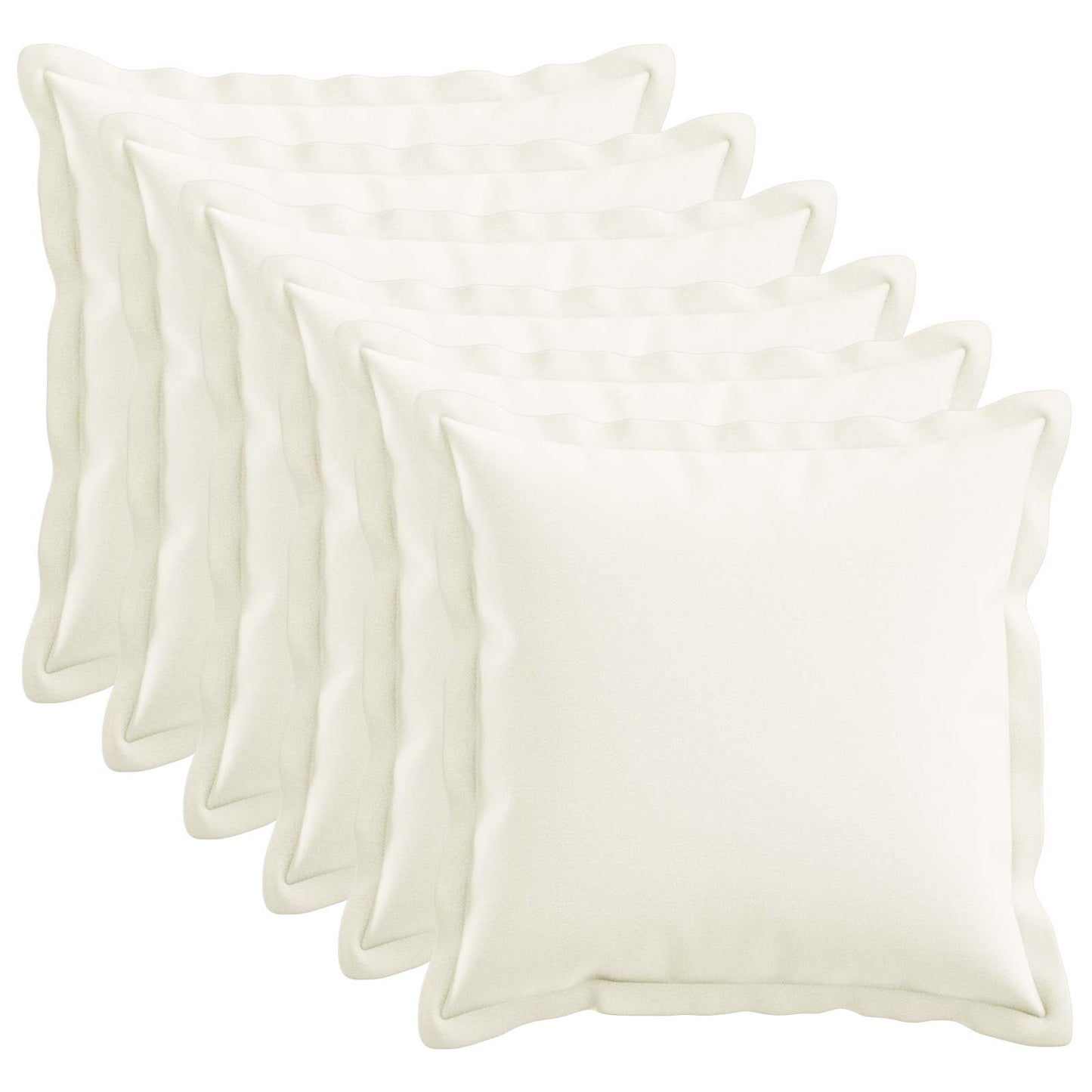 Pude med pude HOUTEN 6 stk. Hvid Faux Linned
