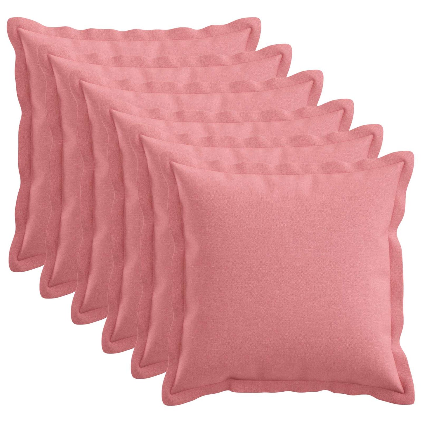 Pude med pude HOUTEN 6 stk. Lyserød Faux Linned