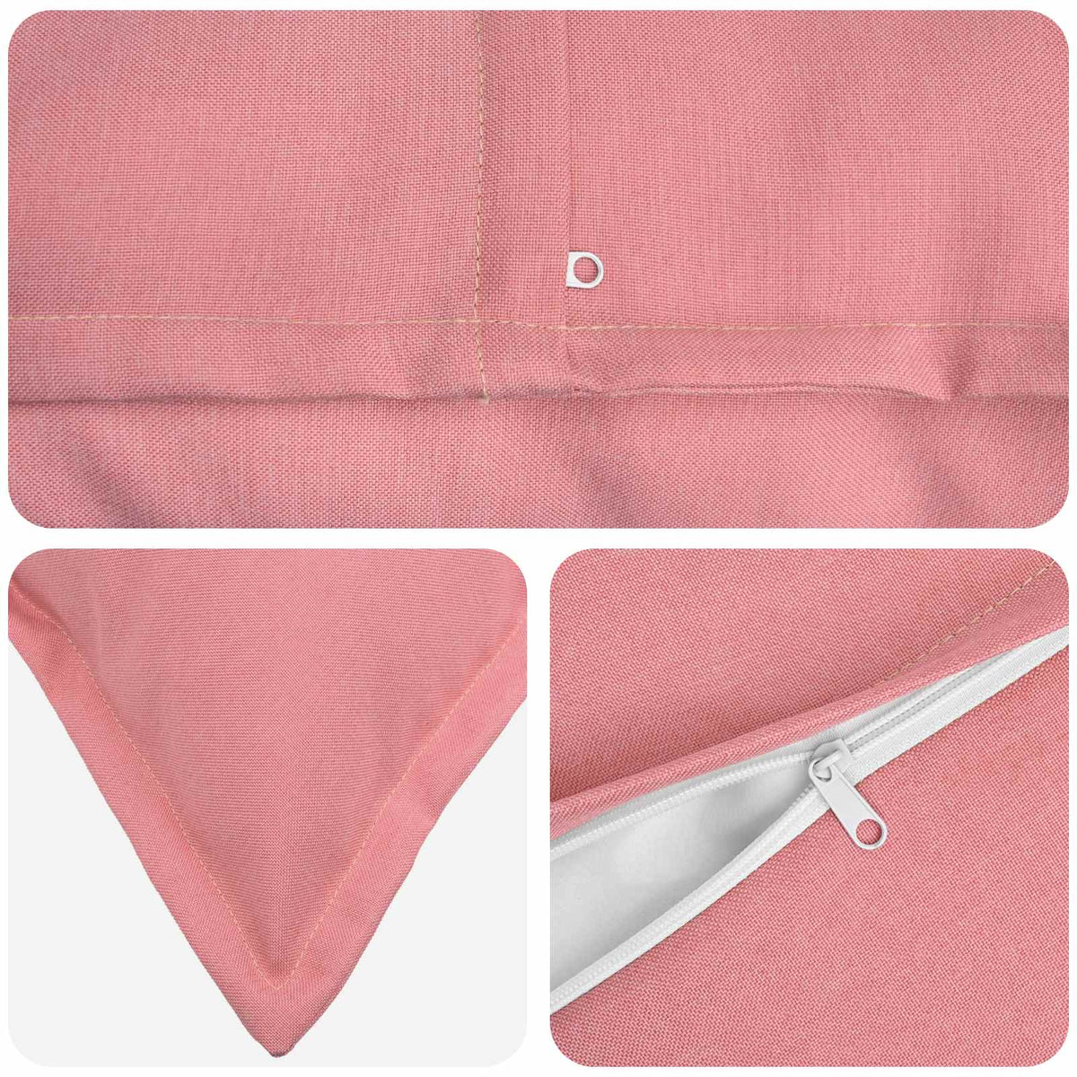 Pude med pude HOUTEN 12 stk. Lyserød Faux Linned
