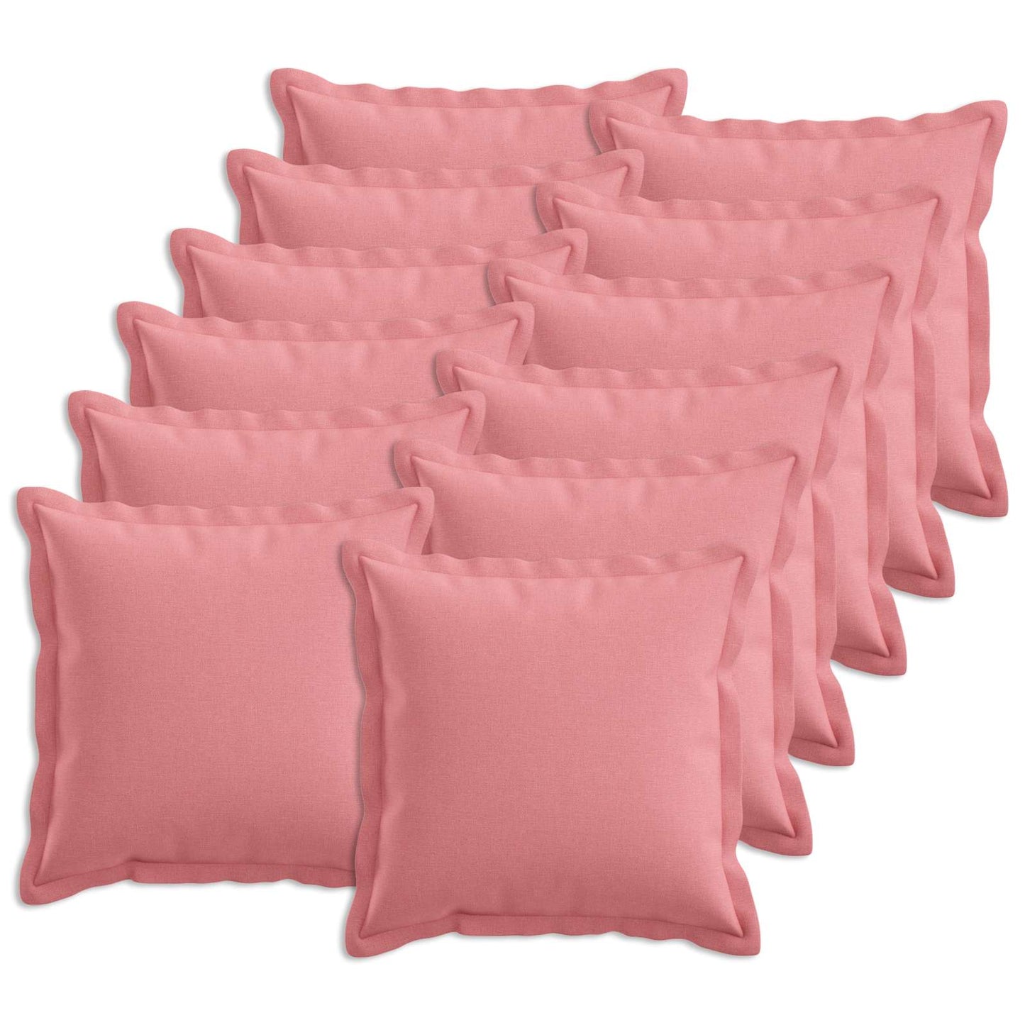 Pude med pude HOUTEN 12 stk. Lyserød Faux Linned