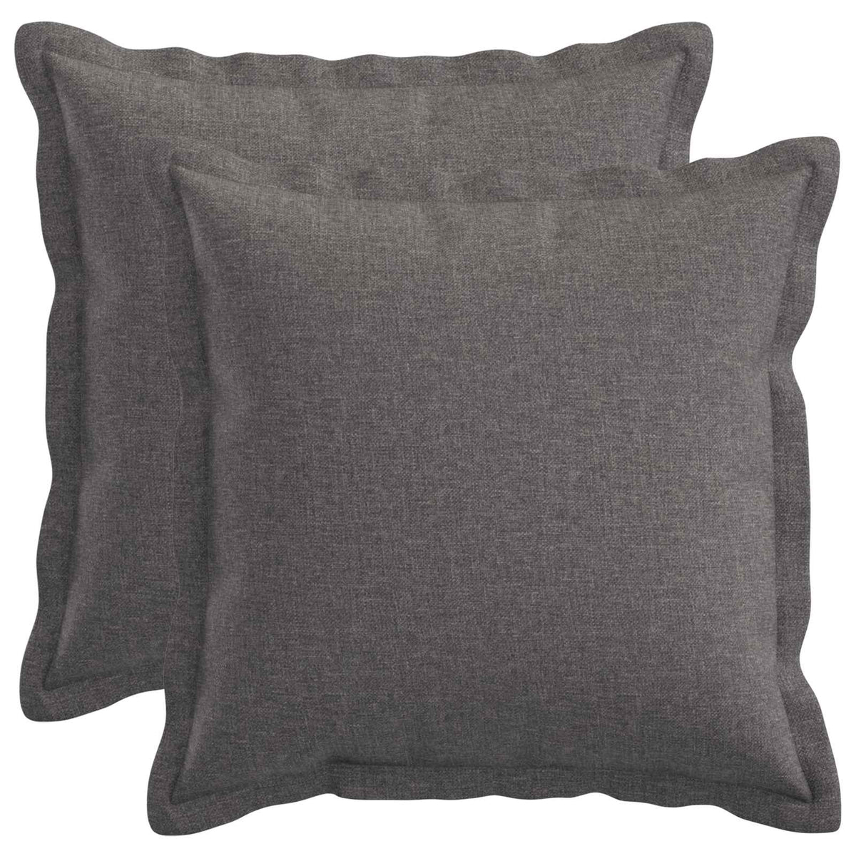 Pude med pude HOUTEN 2 stk. Lysegrå Faux Linned