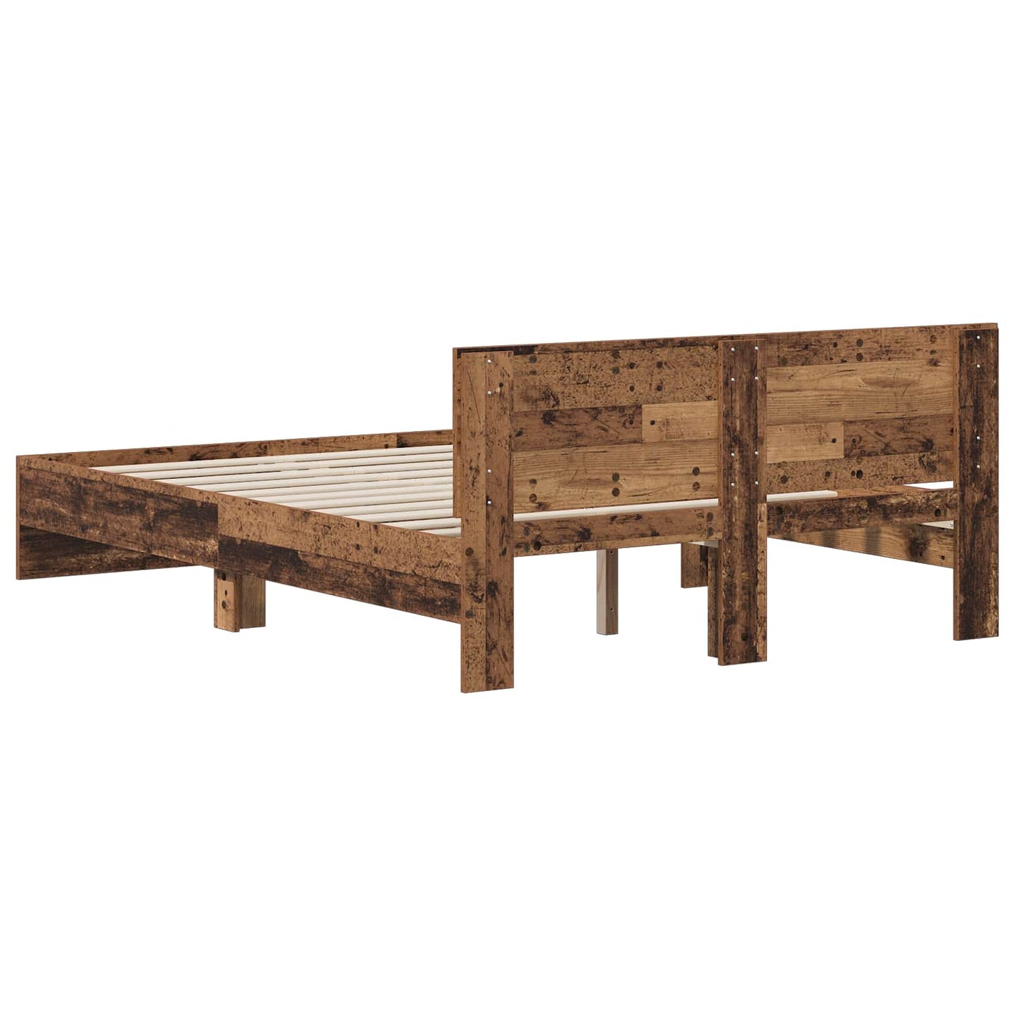 Sengeramme med sengegavl Gammelt træ 120 x 200 cm