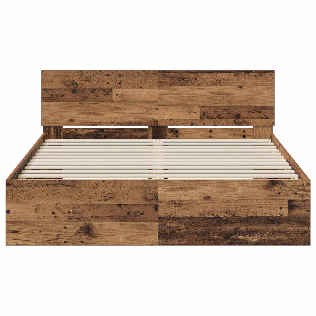 Sengeramme med sengegavl Gammelt træ 120 x 200 cm