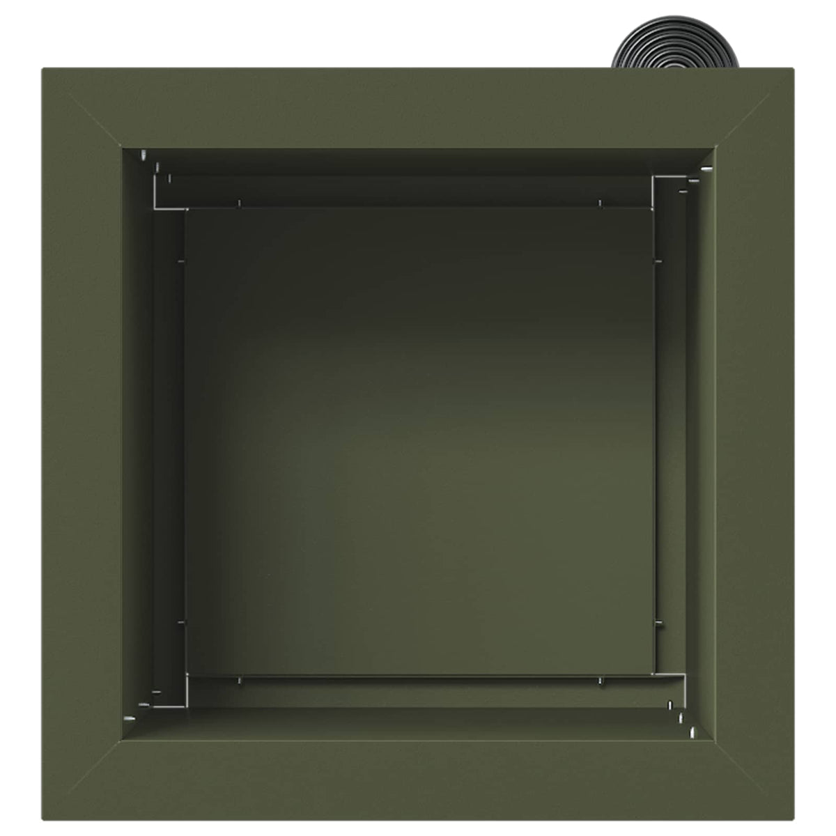 Plantekasse med LED Olivengrøn 30 x 30 x 30 cm Stål