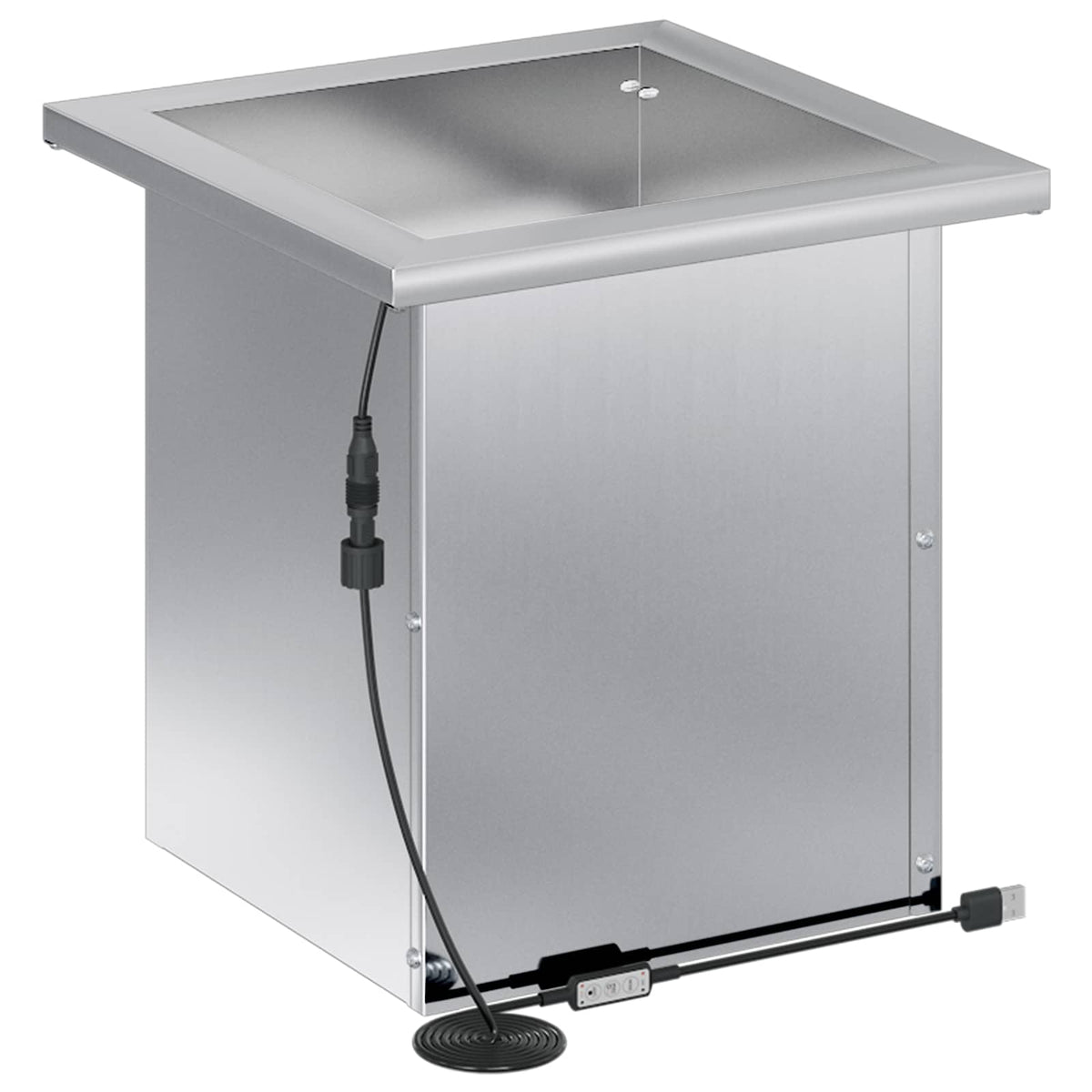 Plantekasse med LED 2 stk. Sølv 30 x 30 x 30 cm