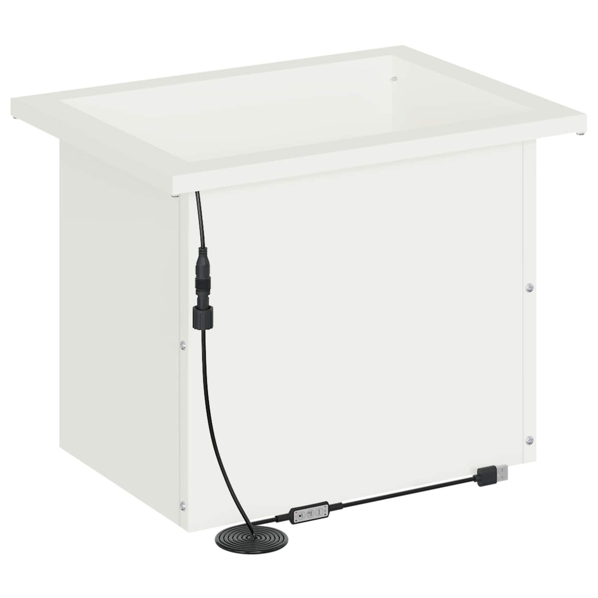 Plantekasse med LED 2 stk. Hvid 30 × 40 × 30 cm Stål