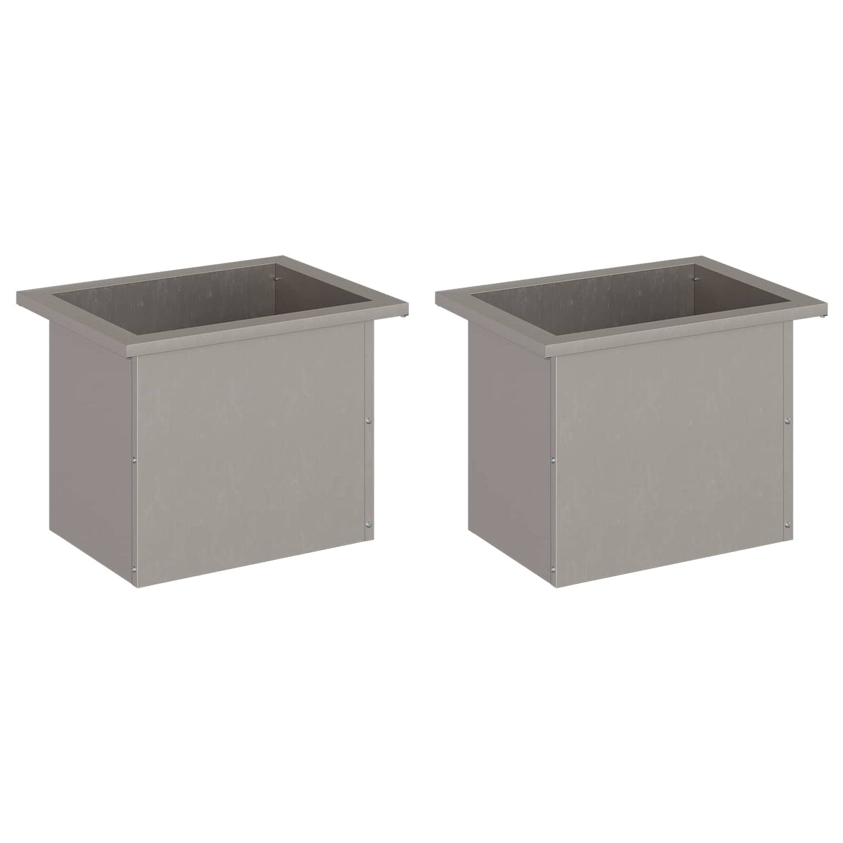 Plantekasse med LED 2 stk. Rusten 30 × 40 × 30 cm Cortenstål