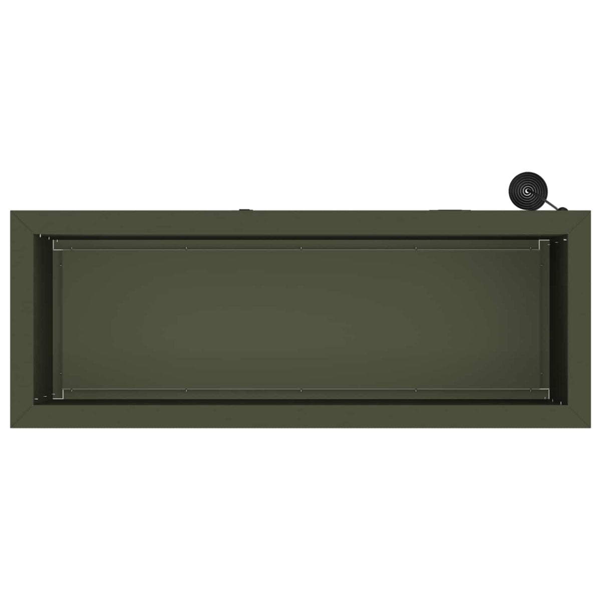 Plantekasse med LED Olivengrøn 30 x 80 x 30 cm Stål