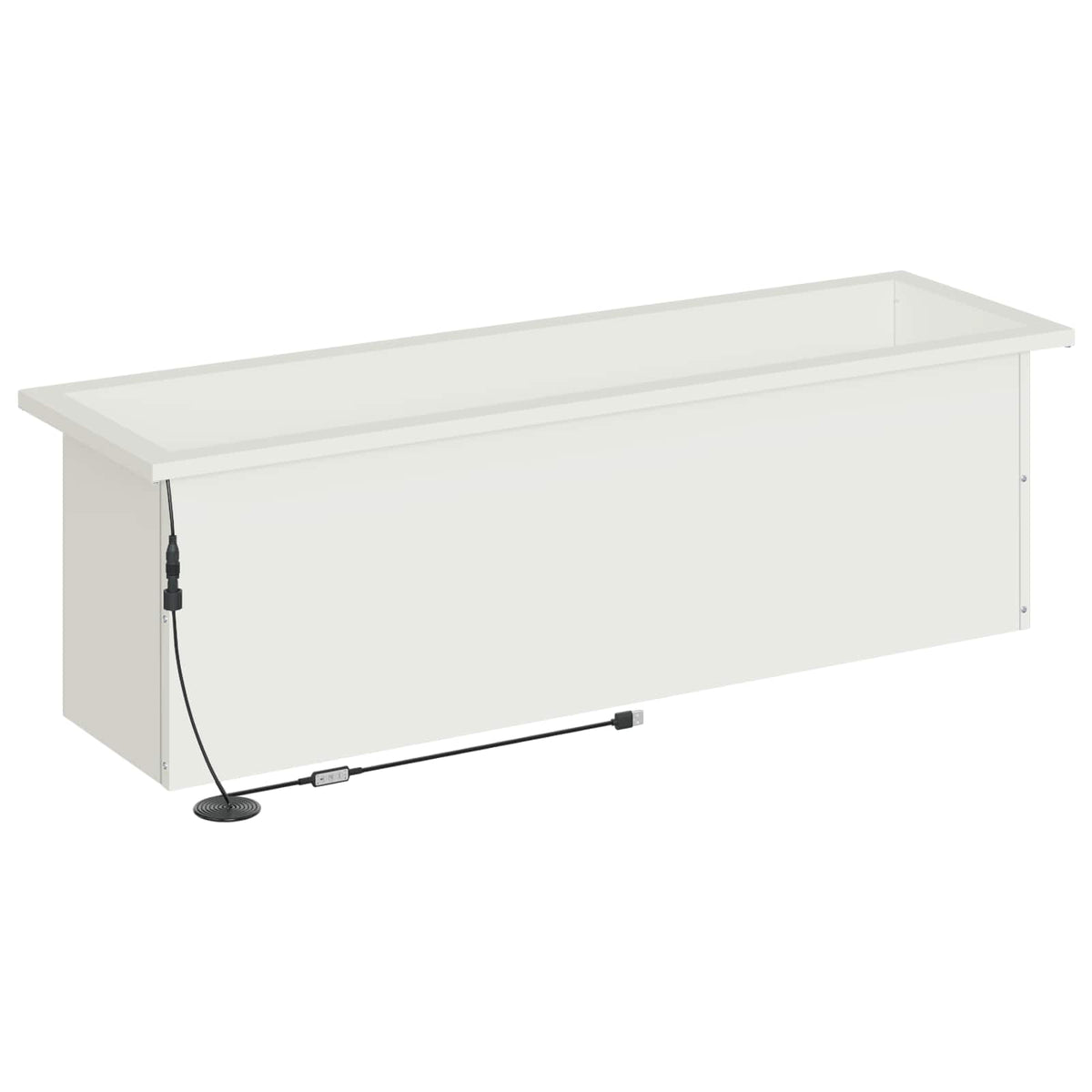 Plantekasse med LED Hvid 30 × 100 × 30 cm Stål