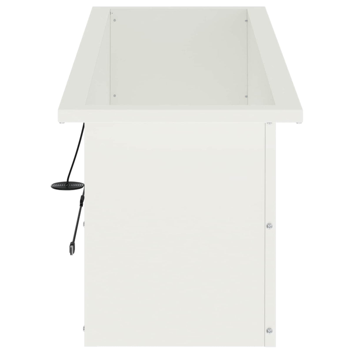 Plantekasse med LED 2 stk. Hvid 30 × 100 × 30 cm Stål