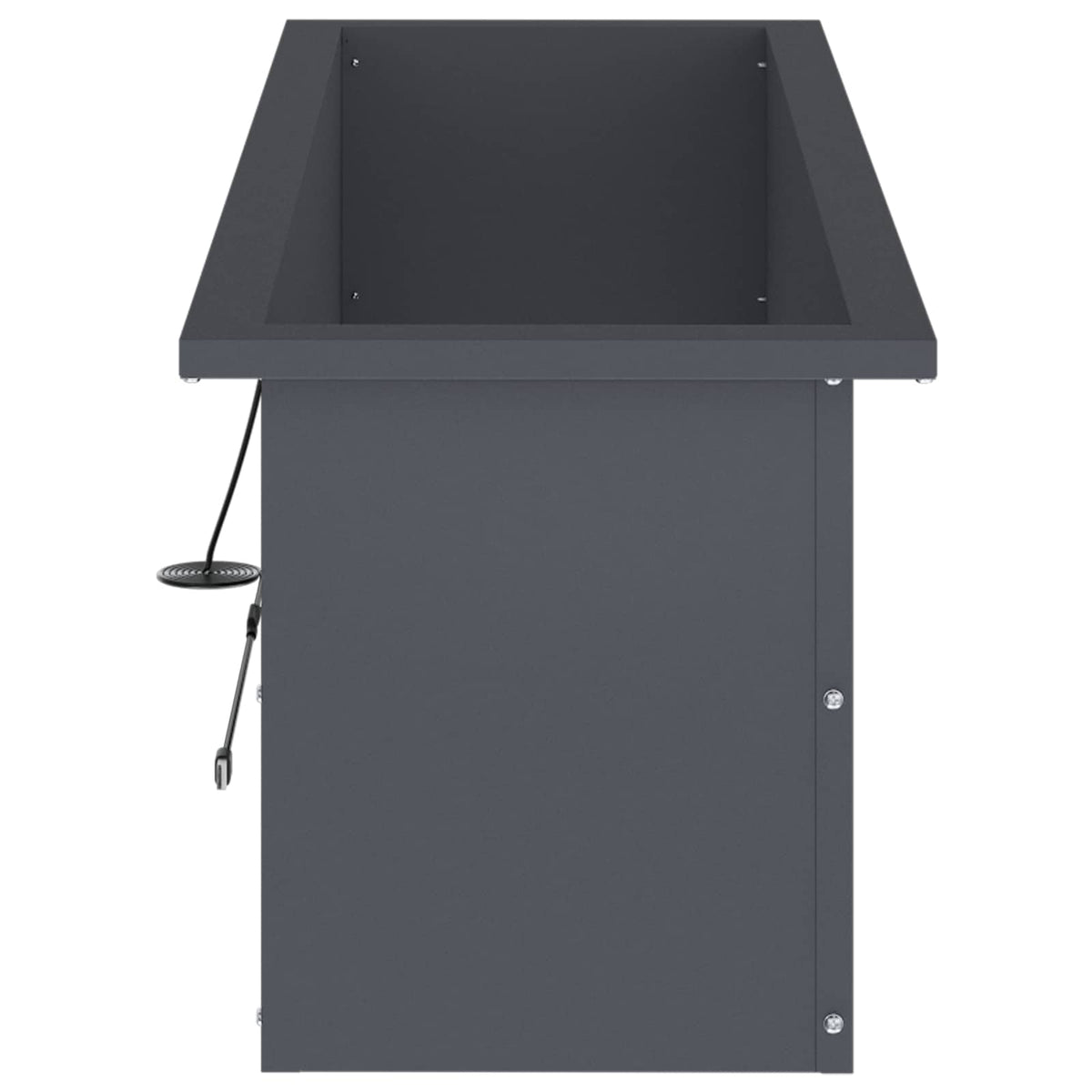 Plantekasse med LED Antracit 30 × 100 × 30 cm Stål