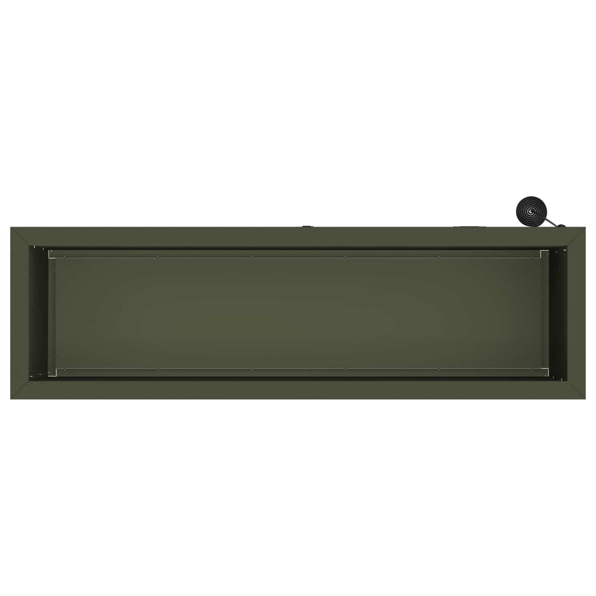 Plantekasse med LED 2 stk. Olivengrøn 30 × 100 × 30 cm Stål