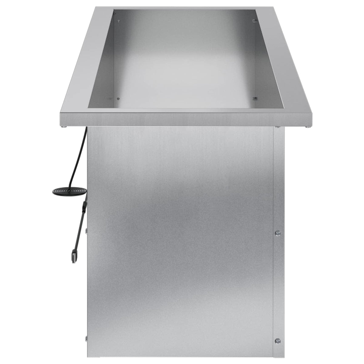 Plantekasse med LED 2 stk. Sølv 30 × 100 × 30 cm