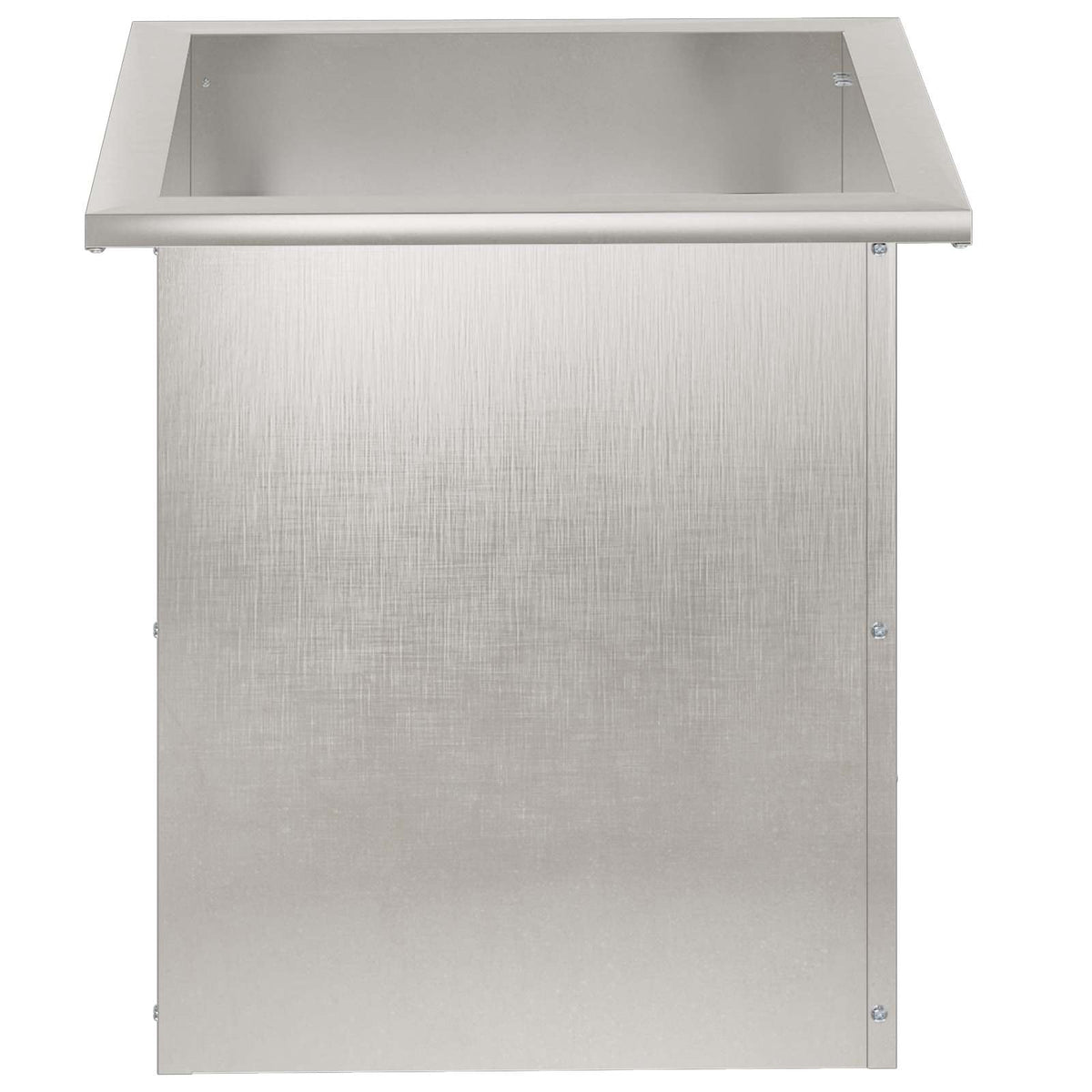 Plantekasse med LED Sølv 40 x 40 x 40 cm Rustfrit stål
