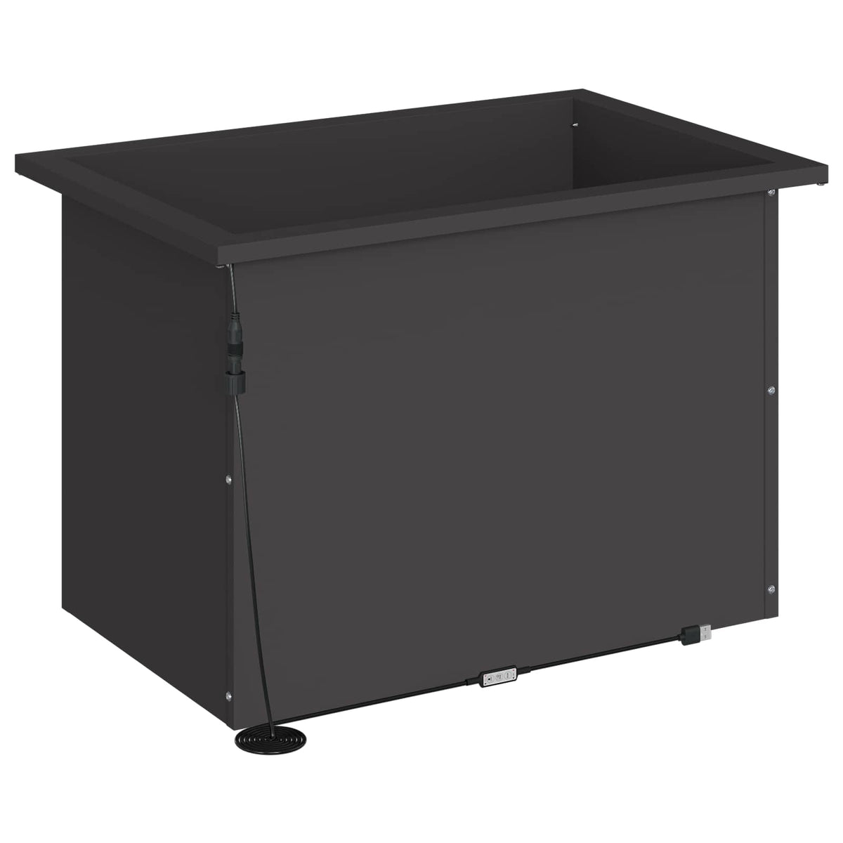 Plantekasse med LED Sort 40 x 60 x 40 cm Stål