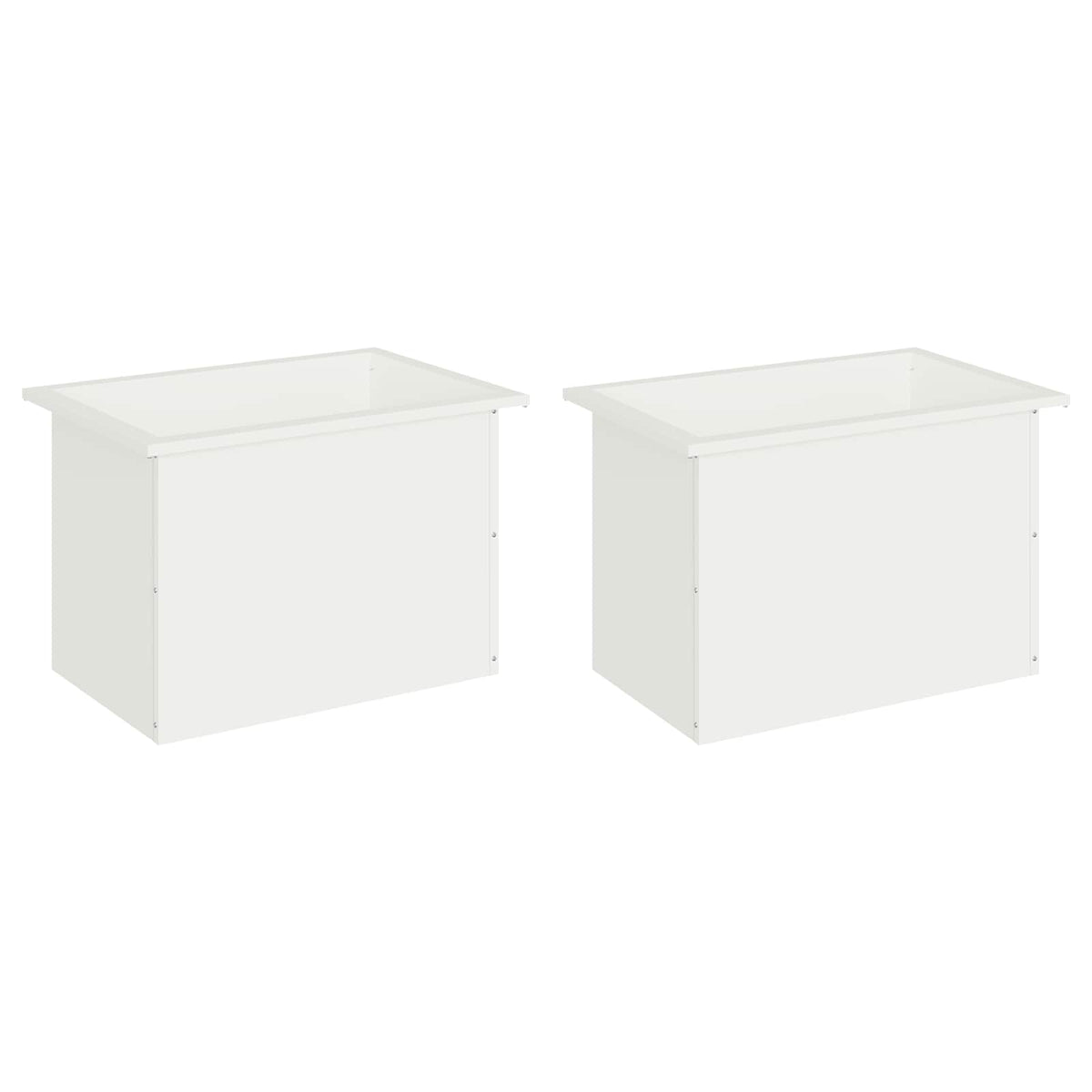 Plantekasse med LED 2 stk. Hvid 40 × 60 × 40 cm Stål