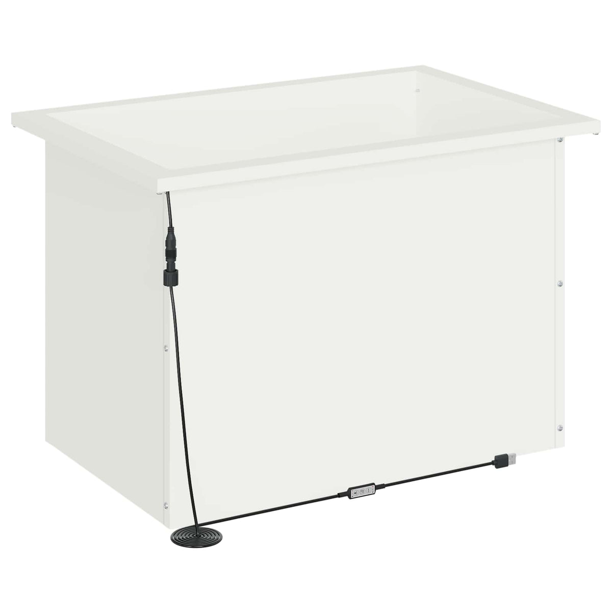 Plantekasse med LED 2 stk. Hvid 40 × 60 × 40 cm Stål
