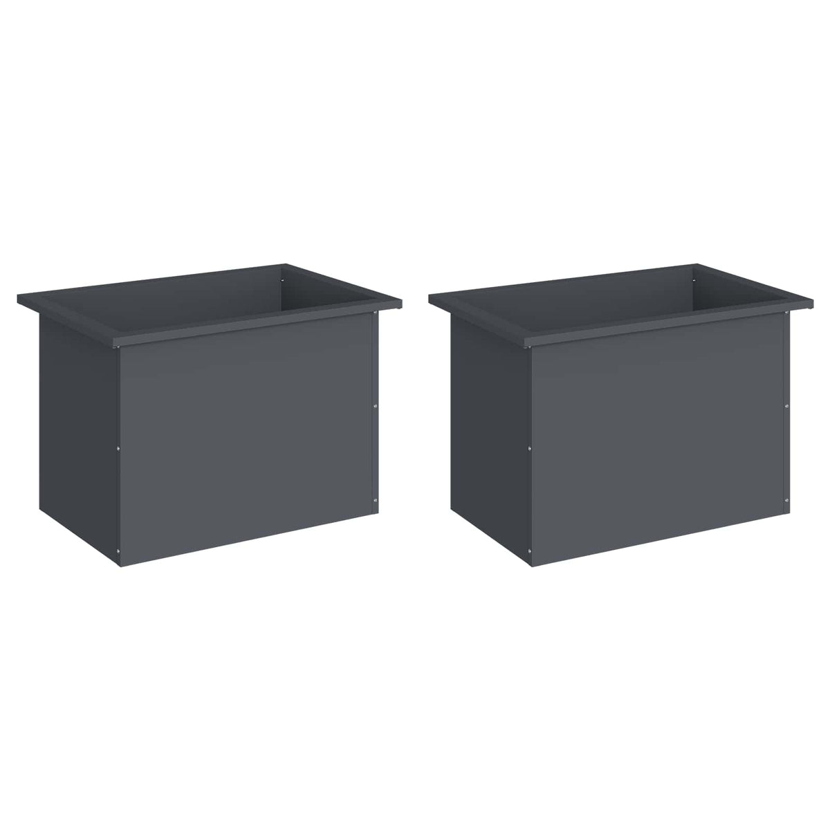 Plantekasse med LED 2 stk. Antracit 40 x 60 x 40 cm Stål