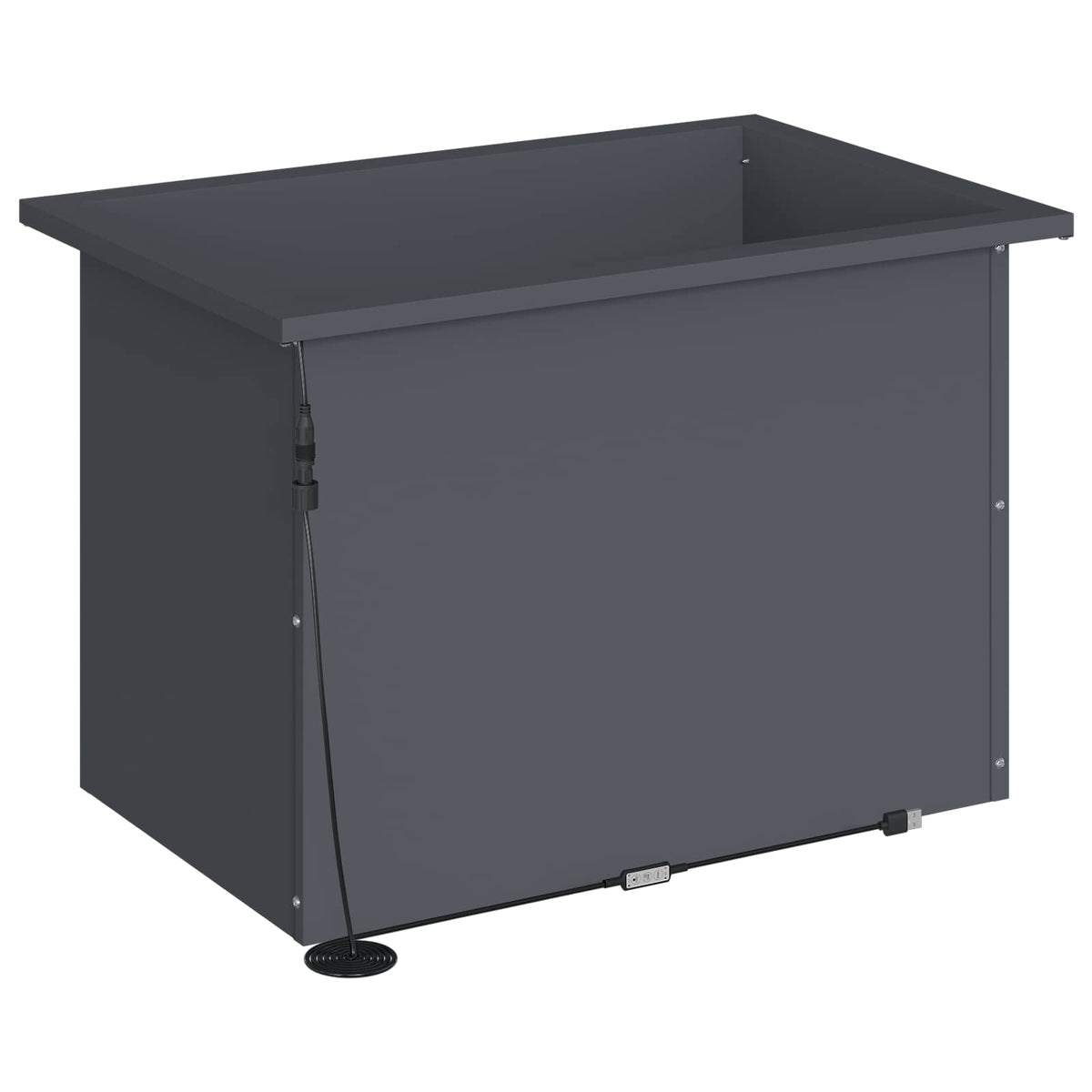 Plantekasse med LED 2 stk. Antracit 40 x 60 x 40 cm Stål