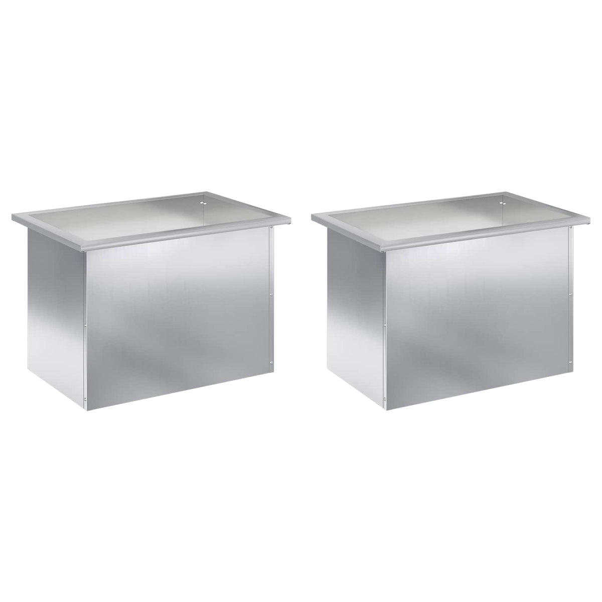 Plantekasse med LED 2 stk. Sølv 40 × 60 × 40 cm