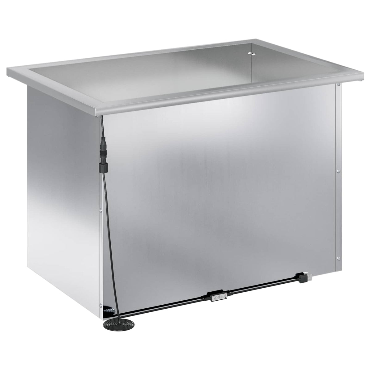 Plantekasse med LED 2 stk. Sølv 40 × 60 × 40 cm