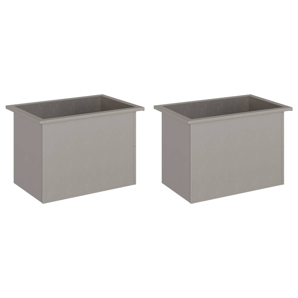 Plantekasse med LED 2 stk. Rusten 40 × 60 × 40 cm Cortenstål