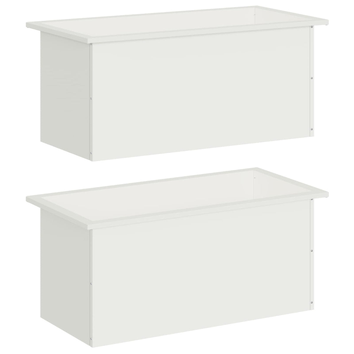 Plantekasse med LED 2 stk. Hvid 40 x 80 x 40 cm Stål