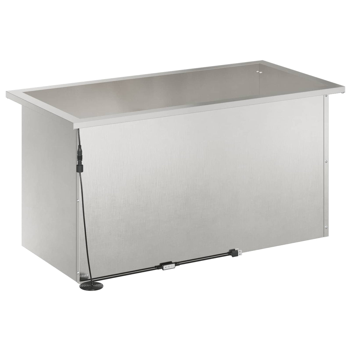 Plantekasse med LED Sølv 40 x 80 x 40 cm Rustfrit stål