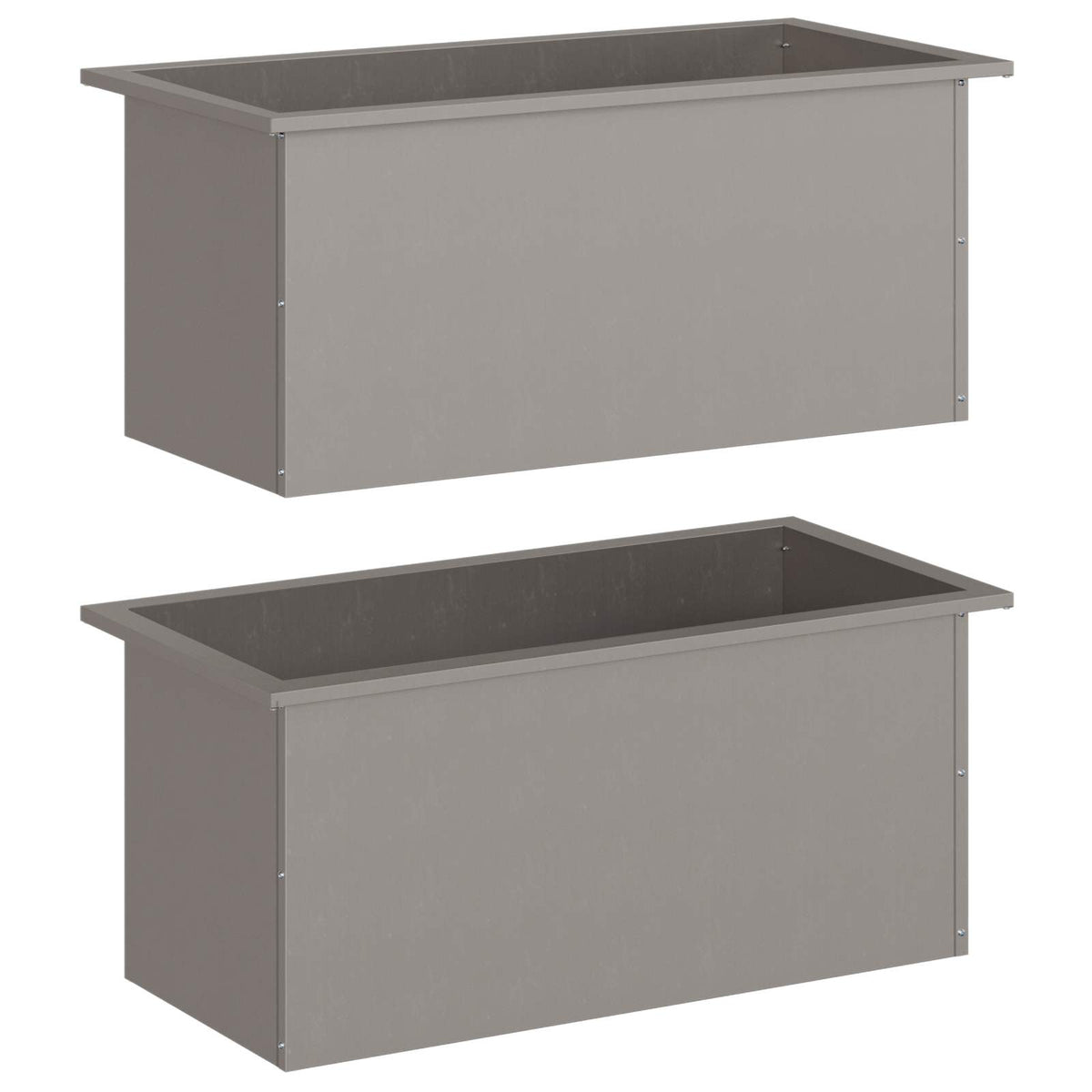 Plantekasse med LED 2 stk. Rusten 40 x 80 x 40 cm Cortenstål