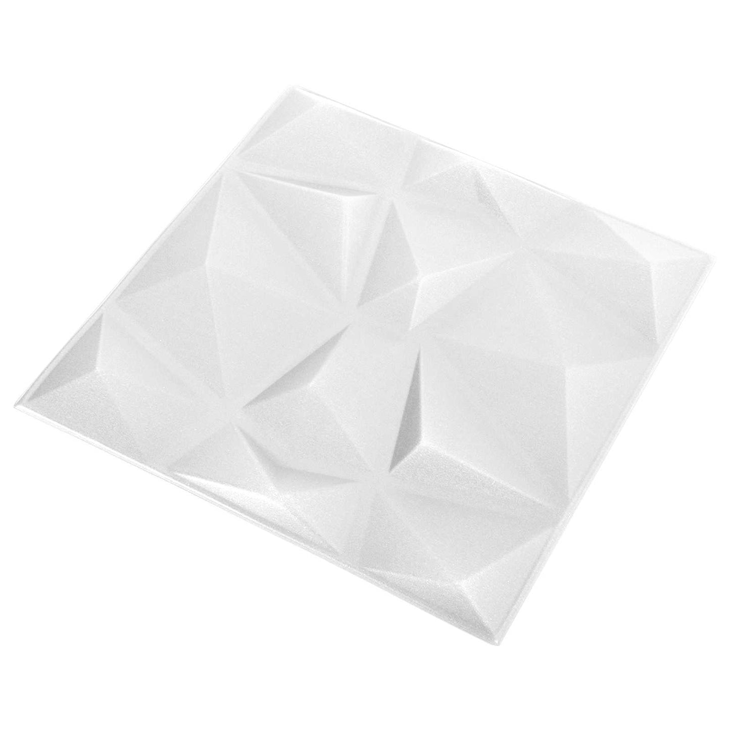 Vægpaneler 12 stk. 50 x 50 cm Diamond Hvid XPS Skum